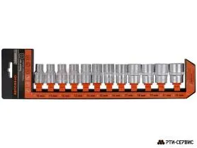 Набор торцевых головок 1/2"DR двенадцатигранных (12 пpедметов) 10-22 мм