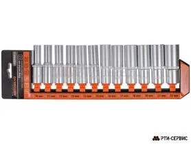 Набор торцевых головок 1/2"DR шестигранных высоких (12 предметов) 10-22 мм