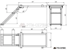 Лестница для фургона складная 2 узкие ступени H-540 Zn